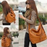 Women PU Leather CrossBody Shoulder Bag Tote Purse Satchel Messenger Handbag Color Brown