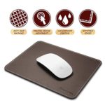 Insten Premium Leather Mouse Pad with Waterproof Coating, Non Slip & Elegant Stitched Edges, Brown