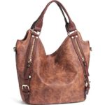JOYSON Women Handbags Hobo Shoulder Bags Tote PU Leather Handbags Fashion Large Capacity Bags Coffe