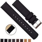 BARTON Quick Release – Top Grain Leather Watch Band Strap – Choice of Color & Width (18mm, 20mm or 22mm)