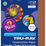 Pacon Tru-Ray Construction Paper, 9-Inches by 12-Inches, 50-Count, Warm Brown (103025)