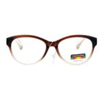 SA106 Cat Eye Multi 3 Focus Progressive Reading Glasses Brown 2.0