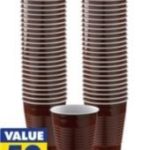 Bulk Plastic Cups | 50ct (16oz, Chocolate Brown)