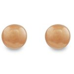 Classic Rich Champagne Color 8mm Faux Pearl Stud Earrings – Light Brown/Cream Jewelry- Pierced Post