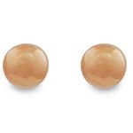 Classic Rich Champagne Color 8mm Faux Pearl Stud Earrings – Light Brown/Cream Jewelry- Pierced Post
