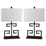Safavieh Lighting Collection Greek Key Bronze 24-inch Table Lamp (Set of 2)