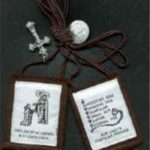 Brown Scapular – Our Lady and Simon Stock on White Background (1008)
