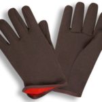 G & F 4414L-DZ Brown Jersey Winter Work Gloves with Red Fleece Lining, Large, 12-Pair