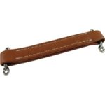 Amp handle, light brown with white stitching