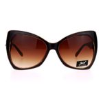 SA106 Unique Oversized Cat Eye Hybrid Butterfly Sunglasses Brown
