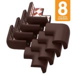 My Baby Table Corner Guards | 8 Pcs of Dark Brown Flexible Babyproof Furniture Bumper Corner Cushion Guard with 3-M Adhesive Tape For Quick Installation | Soft NBR Material | 252.2