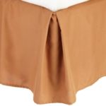 Clara Clark Premier 1800 Collection Solid Bed Skirt Dust Ruffle, Queen, Mocha Light Brown