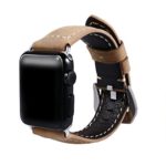 Apple Watch Bands AIRED 42mm Strap Smartwatch Accessories Replacement Watchbands With Best Genuine Leather And Large Metal Clasp For Women , Men , Kids and Girls (Light Brown – 42mm)