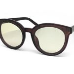 O2 Eyewear 7296 Premium Oversize Womens Mens Funky Fashion Candy Flat Tint Sunglasses (Premium, BROWN/ CLEAR YELLOW)