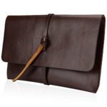 Bagerly Unisex PU Leather Envelope Sleeve Handheld Clutch Purse (Brown)