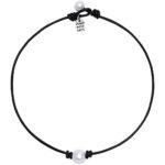 Single Freshwater Pearl Choker Necklace on Leather Cord One Bead Jewelry for Women Handmade