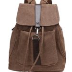 Storeofbaby Women’s Girls’ Casual Canvas Leather Backpack for School / Everyday / Short Trip Solid Color Brown