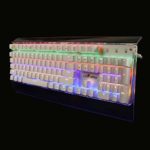 Velocifire T11 Mechanical Keyboard with LED Backlit 104 Key Transparent Gaming Keyboard Brown Switches