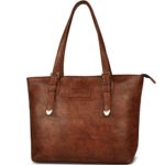 ZMSnow Vegan Leather Tote Designer Handbags for Women Girls (Brown)