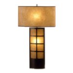 Nova Lighting Ventana Standing Table Lamp, Dark Brown/Nickel/Parchment