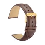 WOCCI Watch Band Replacement Brown Vintage Leather Watch Strap with Gold Stainless Pins Clasp and Tool