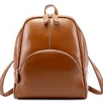 Zicac Womens Fashion Simple Style Leather Backpack Shoulder Bag (Brown)