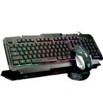 Hhusali Mechanical Feeling Rainbow LED Backlit Gaming Keyboard & Mouse Combo