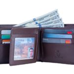 Leather Wallet for Men RFID Blocking Bifold Wallet, Real Leather Genuine Leather Wallet, Gift Box – 4 Colors (Dark Brown)