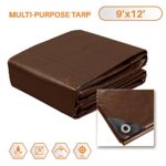 Sunshades Depot 9 x 12 Feet Super Heavy Duty 16 Mil Waterproof Dark Brown Poly Tarp