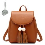 Micom Small Tassels Pu Leather Crossbody Purse Backpack Bags for Women,girls (Brown)