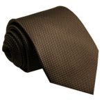 Shlax&Wing Mens Tie Solid Color Dark Brown Chocolate Necktie Silk Classic