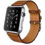 Apple Watch Band, 38mm [Business Series] Apple Watch Leather Band Cow Leather Replacement Band for 38mm Apple Watch/Sport/Edition Series 1 and Series 2 (Brown 38mm)
