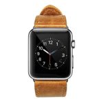 MacTop Watch Band for Apple Watch Series 1 and Series 2 – 42mm Replacement Band with Secure Metal Clasp Buckle. (Light brown)