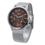 Howstar Male Watch Fashionable Mens Calendar Watches Quartz Stainless Steel Bracelet Wrist Watch (Brown)