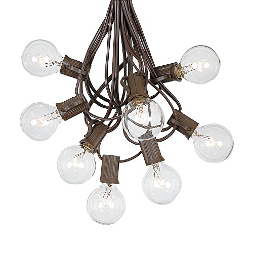 G40 Patio String Lights With 125 Clear Globe Bulbs Hanging Garden