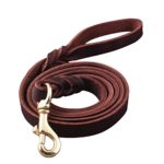 AS 4ft/6ft long Handmade Braided Genuine Leather Leash,Heavy Duty Leather Slip Lead Leash,Dog Training,Dark Brown,Very suitable for Hunting Dogs or General Obedience in the Backyard.(6ft)