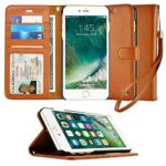 iPhone 6S Case, caseen  Ciro Leather Wallet Case (Brown) w/ Flip Cover, Credit Card Pockets