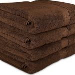 Utopia Towels 700 GSM Cotton 27-Inch-by-54-Inch  Bath Towel Set, Set of 4, Dark Brown