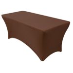 Your Chair Covers Rectangular Fitted Stretch Spandex Table Cover, 6 ft, Chocolate Brown