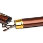 SOOLALA Lightweight Compact Reader Reading Glasses Reader w/ Pen Clip Tube Case, Brown, +1.0D