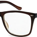 WebDeals – Retro Classic Nerd Clear Lens Wayfarer Fashion Glasses (Brown, Clear)