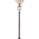 Ashley Furniture Signature Design – Favivi Traditional Floor Lamp with Night Light – 4-way Switch – Dark Brown