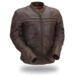 First Manufacturing Men’s Sporty Scooter Jacket (Brown, Small)