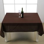 Deconovo Solid Oxford Decorative Rectangle/Oblong Water Resistant Tablecloth For Patio, 60×120-inch, Dark Brown