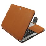 Mosiso Premium Quality PU Leather Book Cover Folio Case with Stand Function Only for [Previous Generation] MacBook Pro Retina 15 Inch (Model: A1398) No CD-ROM, Light Brown