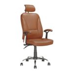 CorLiving LOF-699-O Executive Office Chair, Light Brown Leatherette