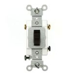 Leviton CSB3-20 20 Amp, 120/277 Volt, Toggle 3-Way AC Quiet Switch, Commercial Grade, Grounding, Brown