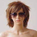 Light Brown Cosplay Synthetic Wig Short Anime Wig with Bangs 20 Styles Layered Fluffy Hair Oblique Fringe Full Head Unisex for Man and Women Girls