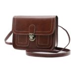 Small Size Crossbody Shoulder Bag Little Girl Messenger Bag Women Vintage PU Leather Purse (Dark Brown)