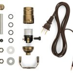 I Like That Lamp Base Socket Kit Electrical Wiring Set for Making, Repairing & Repurposing Lamps Antique Brass Socket with a Long Brown Cord